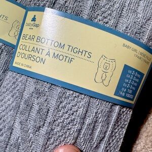 Baby gap girls bear bottom tights lot 2-3 yrs gray grey cable knit stockings